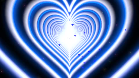 1032. Blue Heart Animation💙Neon Lights Heart Background - -Heart