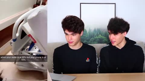 twins reaction on tiktok videos