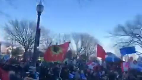 Quebec City - crowd assembled in front of the National Assembly to oppose COVID-19 mandates