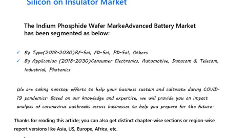 Silicon on Insulator Market to have a high revenue growth rate over the next few years.