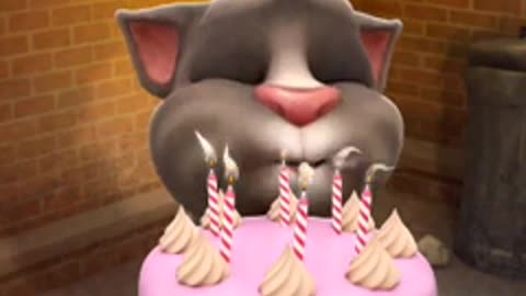 Happy birthday with talking Tom funny video