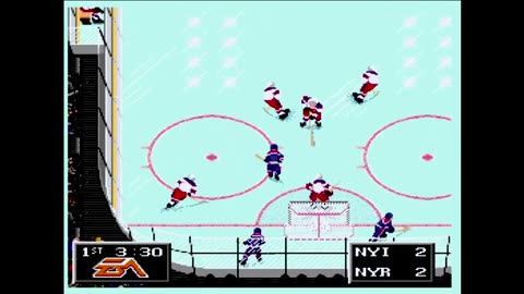 NHL94 (Sega Genesis) New York vs New York Part1