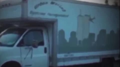 (9/11) NYC Cop calls in about an "Urban Moving Van" with a side Mural showing a PLANE hitting the TOWERS!