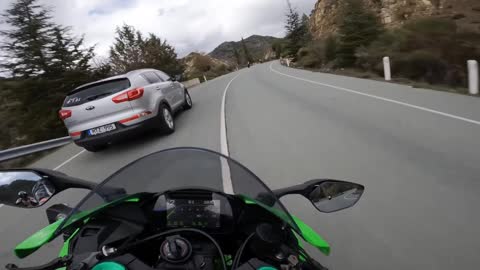 Kawasaki ZX10R no wind voices pure run first Angle mountain!