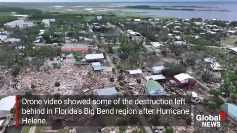 ⚠️Hurricane Helene: Drone video shows path of destruction in Florida's Big Bend