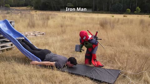 How Marvel Characters go down a slide