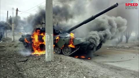 Russian tank column destroyed after Ukrainian drone hunt & artillery blitz