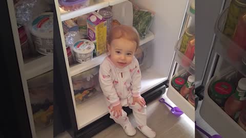 What Happens When Baby Open The Fridge | Funny baby video