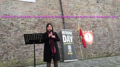 Intervento Federica Francesconi, SCRITTRICE al no paura DAY, 26 MARZO 2022