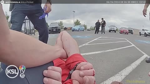 Bodycam shows Utah man arrested for trying to hijack bus, set off fire extinguisher, burn an officer