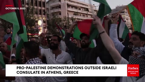 Pro-Palestine Demonstrators Gather Outside The Israeli Consulate In Athens, Greece