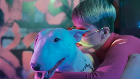 Friends Petting a White Dog