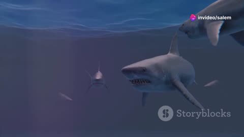 Shark activity in the sea