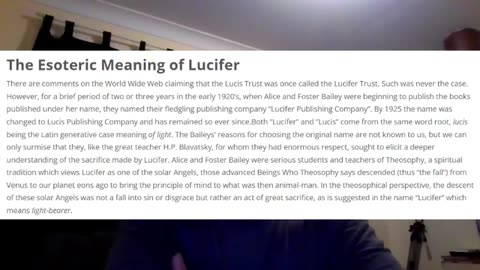 The Lucis Trust And Yes, The Devil Is Absolutely Real