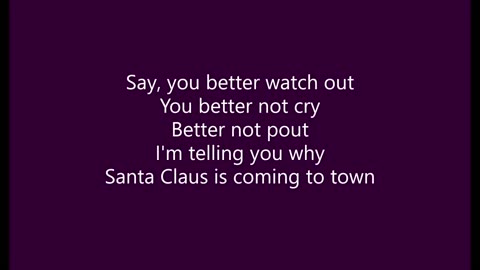 Santa Claus Is Coming To Town (lyrics)