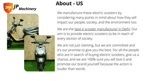 Chargeable electric Scooty Manufacturer JP Manufacturer.