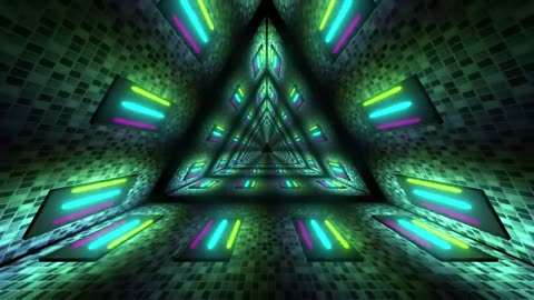 Colored tunnel in the shape of triangle, Vj loop