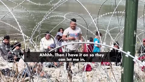 Immigrant attempting to cross border illegaly wearing a Biden 2024 shirt.