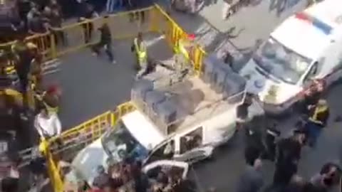 Footage of an electronic device exploding at a Hezbollah funeral