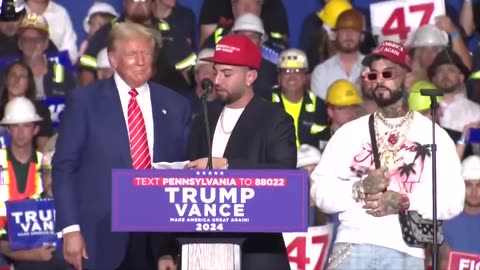 Puerto Rican rapper Anuel AA endorses President Trump on stage in Johnstown