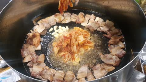 fantastic pork belly and kimchi