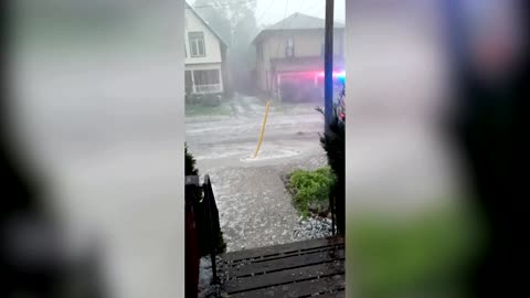 Intense hail storm batters Canadian town