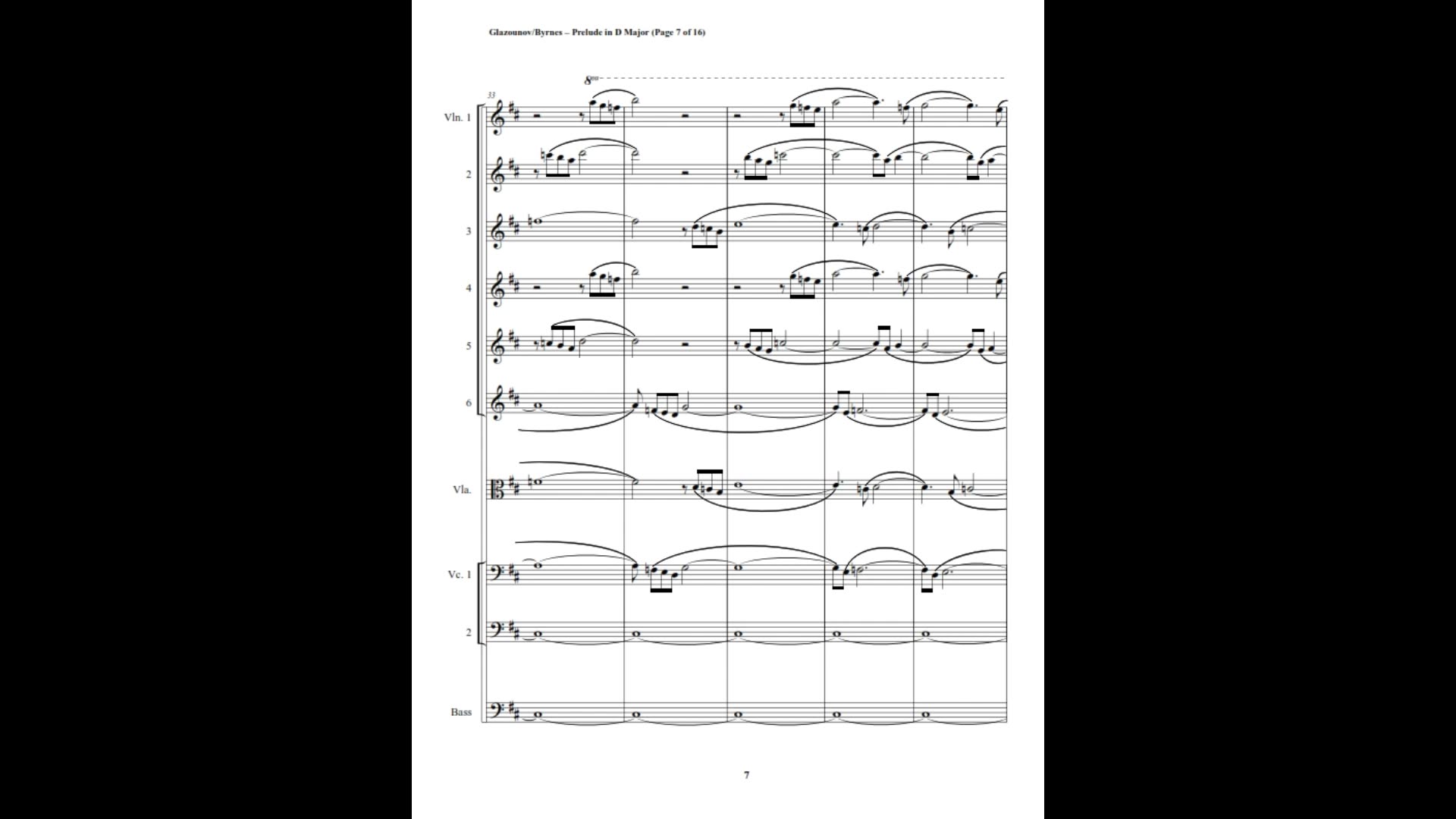 Alexander Glazounov Prelude in D Major, Op. 93 (String Orchestra)