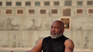 An Elderly Man Doing a Yoga Pose