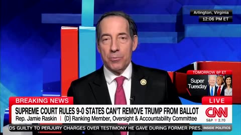 Democrat Rep. Jamie Raskin immediately goes on CNN to announce he and Eric Swalwell