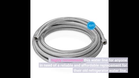 Refrigerator water line - 10 FT Premium Stainless Steel Braided Ice Maker Water Hose,Food grade...