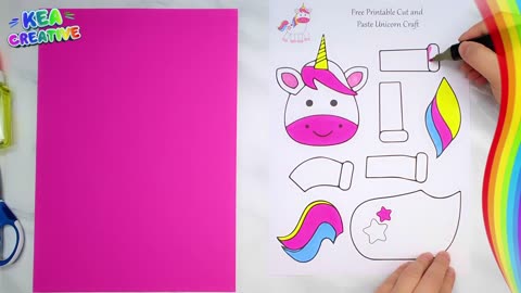 Unicorn Craft - How To Coloring Unicorn - Craft - @KeaCreative2 - FREE images HD Download👇