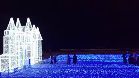 Asia Korea Busan LED-made sea beautiful scenery Elsa Hotel View