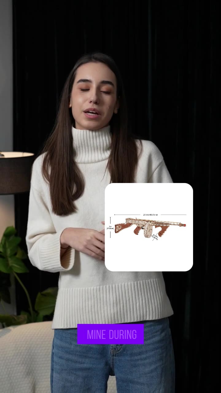 ROKR Tommy Thompson Puzzle 3D In Legno Kit Di Modellismo Per - Foto 2