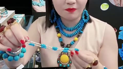 GN-20240913-08 Turquoise Choker Necklace Multi Stone Beaded Necklace atmosphere