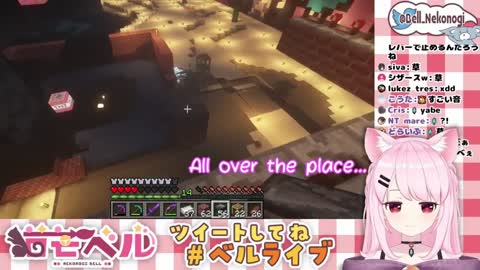 [ENG SUB] Vtuber Bell Nekonogi's cobblestone farm gone wrong