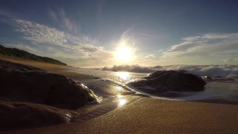 Waves Crashing onto The Beach Time Lapse