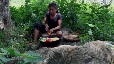 Yummy food again from Mushroom cooking with Mixed fresh vegetables for Eating delicious