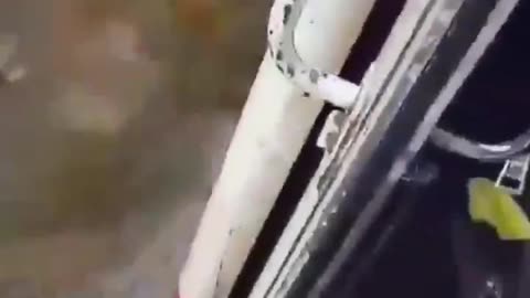 En India un joven desafía su suerte practicando un tipo de train surfing