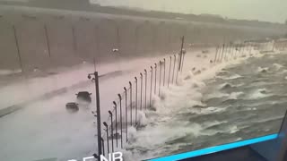 Hurricane Helene Howard Frankland Bridge in Tampa Bay.