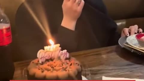 Man's wholesome reaction to birthday cake