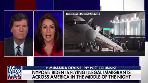 Miranda Devine tells Tucker Carlson that the Biden admin is flying planeloads of illegal immigrants from Texas to New York