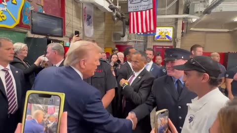 HAPPENING NOW: President Trump just surprised the firefighters at Ladder 15 in New York City