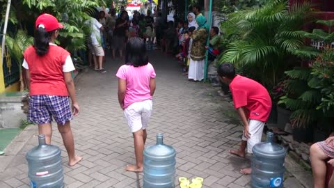 children playing game in the party