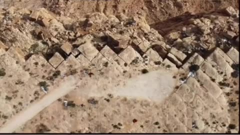 Gigantic blocks of stones cut in a very clean way and lined up in