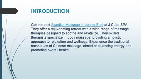 Get the best Swedish Massage in Jurong East