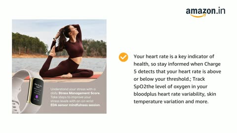 Fitbit Charge 5 Advanced Health & Fitness Tracker with Built-in GPS, Stress management.