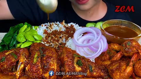 EATING SPICY FISH CURY,FRIED FISH CURRY ,FISH PASTE CURRY WHITE RICE