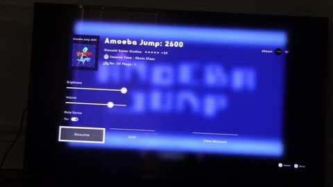 I'm playing amoeba jump 2600 indie homebrew game on atari vcs 800