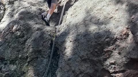 East Face Left Route self-belay toprope