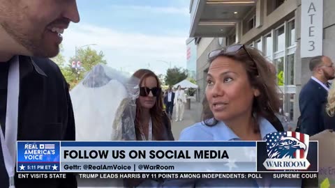 Ben Bergquam Questions Veronica Escobar Outside DNC